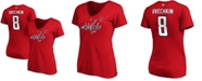 Fanatics Women's Alexander Ovechkin Red Washington Capitals Authentic Stack Name and Number V-Neck T-shirt